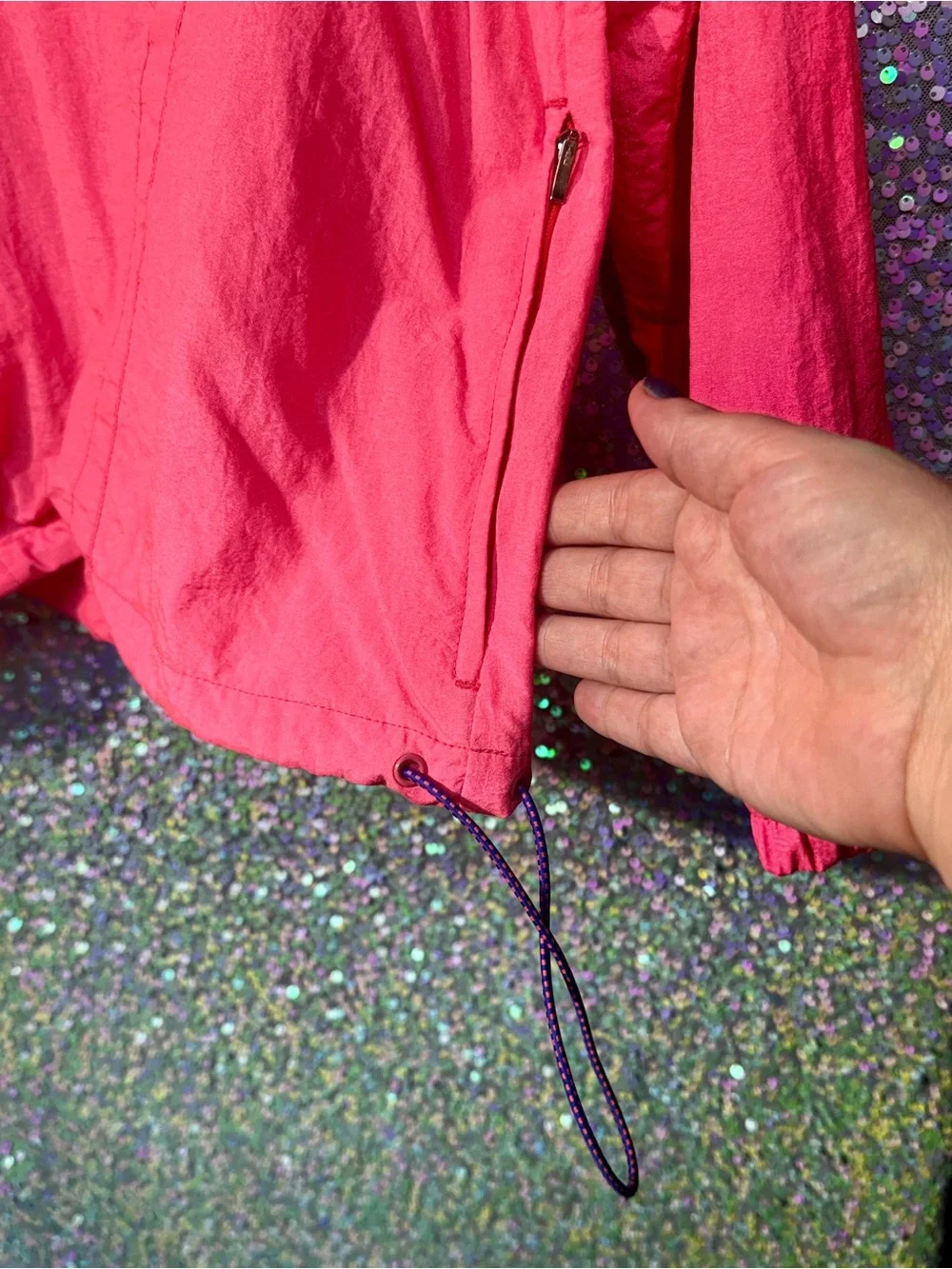 VTG Nike Women's Hot Pink Coral Half-Zip Bomber Windbreaker